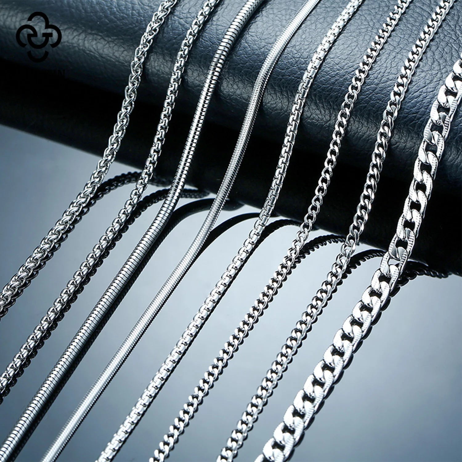 Rinntin Vintage 925 Sterling Silver Link Necklace Fashion Women Men Dainty Neck Chain Hip Hop Rhodium Neck Jewelry Gift SC21
