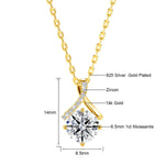 14K Gold Twist Round Cut Moissantie Diamond Necklace for Women Love Engagement k Gold Pendant Certificate Factory Wholesale