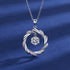 New Fashion 925 Sterling Silver Jewelry Round Zircon Pendants Necklaces Women Fine Semi Rhinestone Circle Clavicle Chain Choker