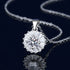 New Fashion 925 Sterling Silver Jewelry Round Zircon Pendants Necklaces Women Fine Semi Rhinestone Circle Clavicle Chain Choker
