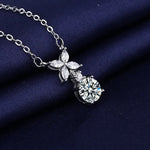 New Fashion 925 Sterling Silver Jewelry Round Zircon Pendants Necklaces Women Fine Semi Rhinestone Circle Clavicle Chain Choker