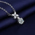 New Fashion 925 Sterling Silver Jewelry Round Zircon Pendants Necklaces Women Fine Semi Rhinestone Circle Clavicle Chain Choker