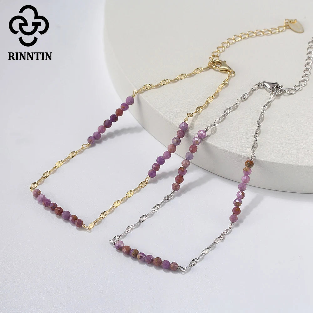 Rinntin 925 Sterling Silver Natural Turquoise Anklet with Butterfly Chain for Women Dainty Vintage Straps Jewelry SA85