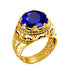 Vintage Rings For Men Genuine 925 Sterling Silver Male Ring 13*13mm Mystic Topaz Round Cut Stone Men's Jewelry Beautiful