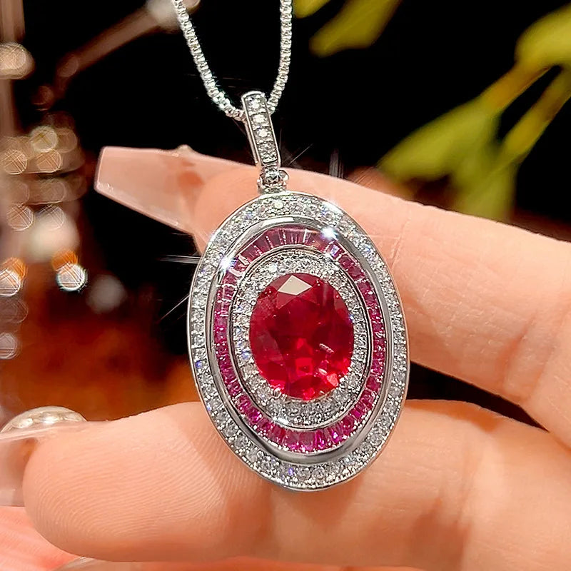 925 Sterling Silver Necklace Clavicle Chain Sparkling Zircon Teardrop Women's Pendant Necklace Birthday Party Gift Jewelry Gift