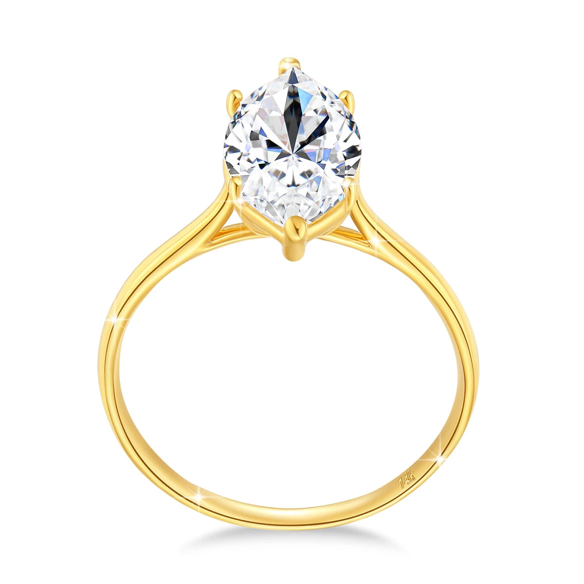 High Quality 14K Gold Rings for Women Marquise Cut 3ct VVS1 Moissanite Diamond Rings Au585 Luxury Jewelry for Engagement Trendy