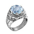 Vintage Rings For Men Genuine 925 Sterling Silver Male Ring 13*13mm Mystic Topaz Round Cut Stone Men's Jewelry Beautiful