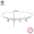 Rinntin Genuine 925 Sterling Silver Natural Pearls Chain Anklets for Women Vintage Foot Bracelet Ankle Straps Jewelry SA65