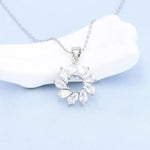 925 Sterling Silver Necklace For Women Round Pendent Sparkling Pave CZ Necklace Fashion Anniversary Birthday Jewelry Gifts N755