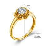 14K White Gold Color Rose Flower Rings Moissanite Diamond Band Ring for Woman Sterling Silver Original Certified Fine Jewelry
