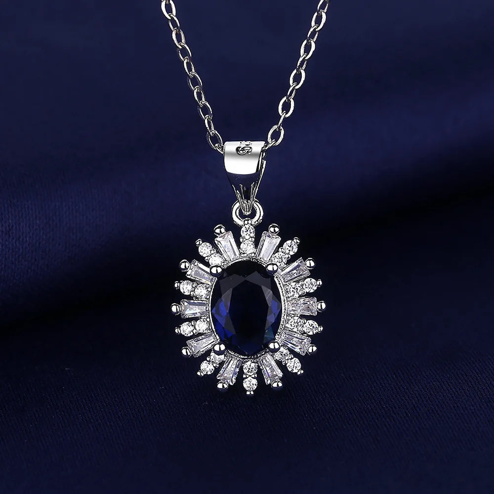 925 Sterling Silver Necklace For Women Round Pendent Sparkling Pave CZ Necklace Fashion Anniversary Birthday Jewelry Gifts N755