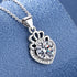 925 Sterling Silver Necklace For Women Round Pendent Sparkling Pave CZ Necklace Fashion Anniversary Birthday Jewelry Gifts N755
