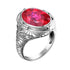 Genuine 925 Sterling Silver 14*18mm Oval Created Ruby Ring For Women Vintage Punk Birthday Stone Wedding Party Fashion Jewellery