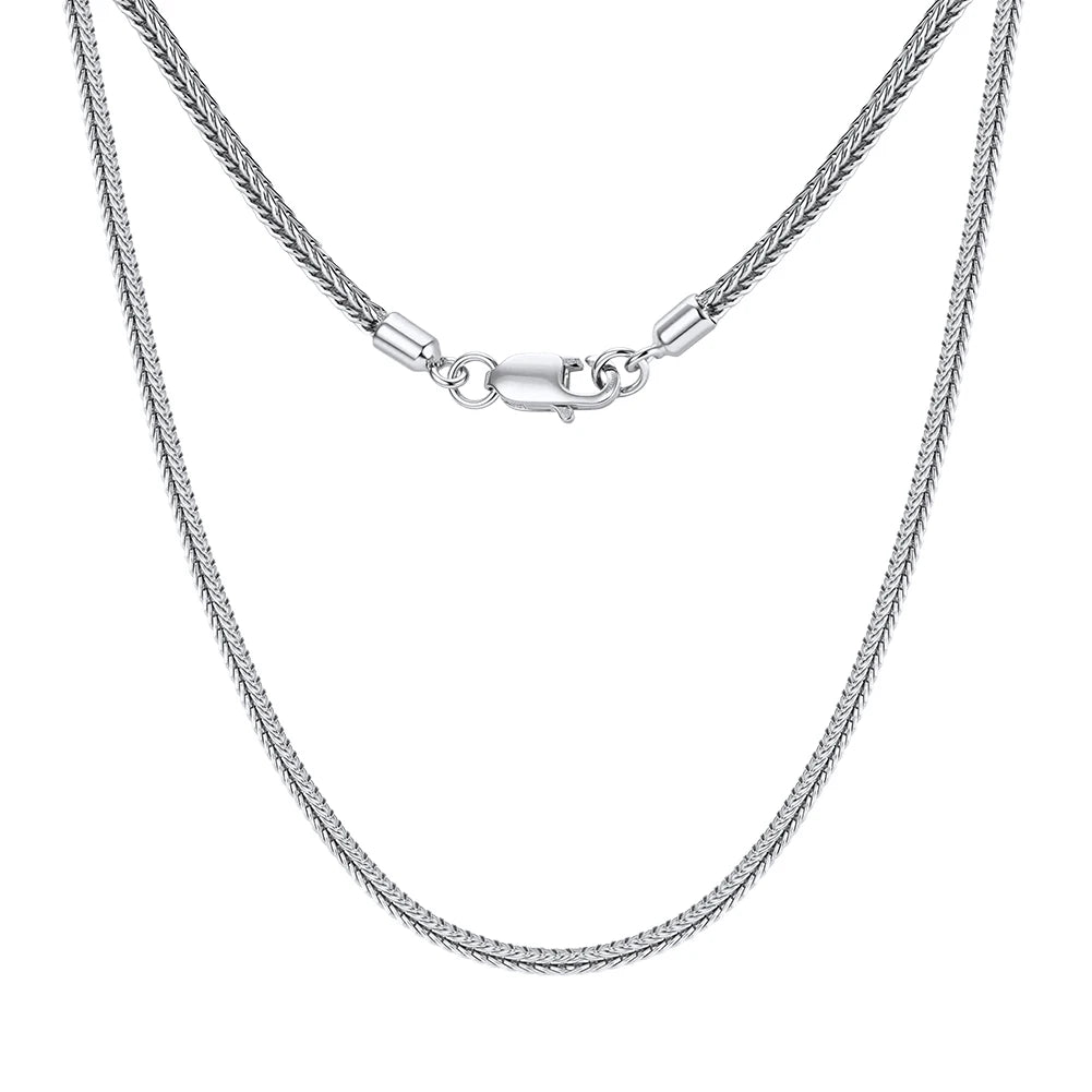 Rinntin 925 Sterling Silver Italian Handmade 1.3/1.8mm Foxtail Chain Necklace for Women Fashion Basic Neck Chain Jewelry SC93