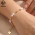Rinntin Rerto 14K Gold 925 Sterling Silver Pearls Chain Bracelet Pearl Beads Bracelet on Hand Female Party Jewelry GPB40