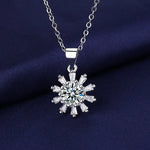 925 Sterling Silver Necklace For Women Round Pendent Sparkling Pave CZ Necklace Fashion Anniversary Birthday Jewelry Gifts N755