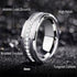 Newshe Men's Wedding Band Brushed Finished Tungsten Carbide Promise Rings for Men Charm Half Eternity Round Zircon Jewelry