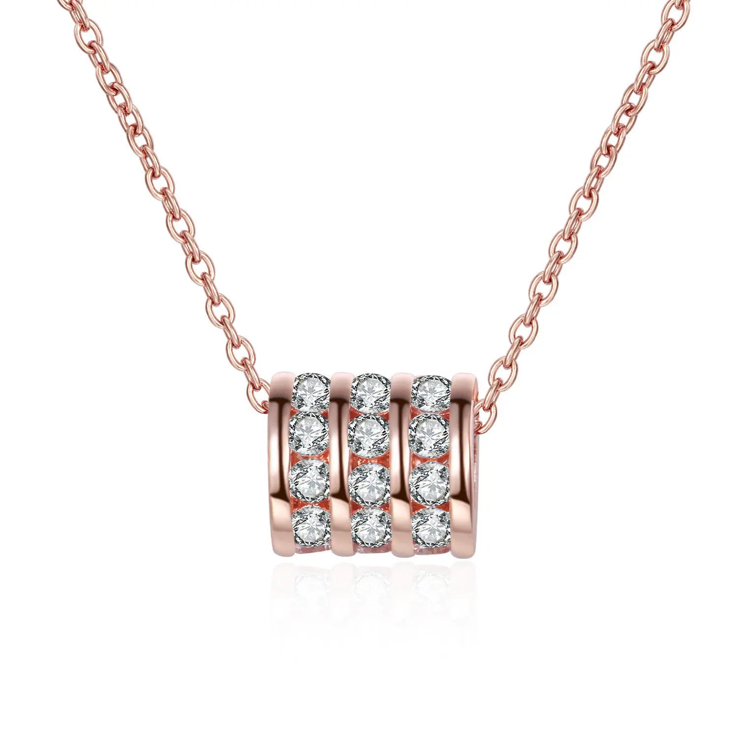 925 Sterling Silver Necklace For Women Round Pendent Sparkling Pave CZ Necklace Fashion Anniversary Birthday Jewelry Gifts N755