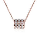 925 Sterling Silver Necklace For Women Round Pendent Sparkling Pave CZ Necklace Fashion Anniversary Birthday Jewelry Gifts N755