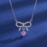 New Fashion 925 Sterling Silver Jewelry Round Zircon Pendants Necklaces Women Fine Semi Rhinestone Circle Clavicle Chain Choker
