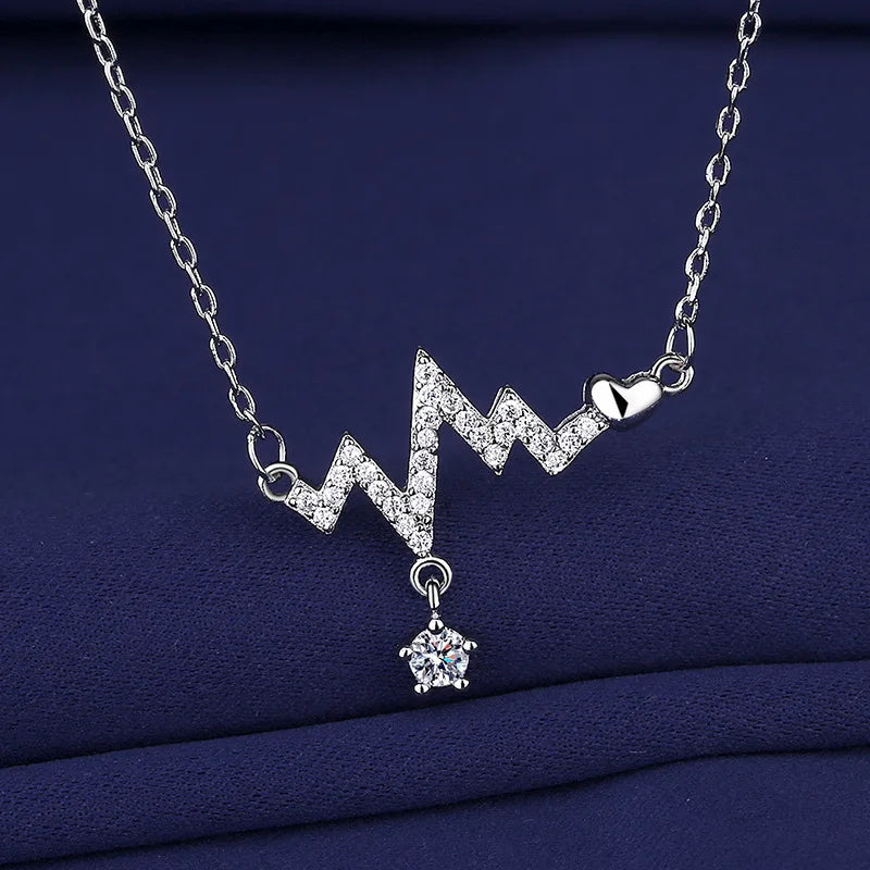 New Fashion 925 Sterling Silver Jewelry Round Zircon Pendants Necklaces Women Fine Semi Rhinestone Circle Clavicle Chain Choker
