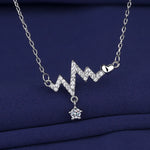 New Fashion 925 Sterling Silver Jewelry Round Zircon Pendants Necklaces Women Fine Semi Rhinestone Circle Clavicle Chain Choker