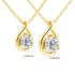 14K Gold Round Cut Moissanite Diamond Necklaces for Women Water Drop Shape Solitaire Pendant Wedding Engagement Simple Jewelry