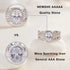 Newshe 3 Pieces Wedding Engagement Rings Set for Women 925 Sterling Silver Jewelry Art Deco Bands Oval AAAAA Cubic Zircon Ring
