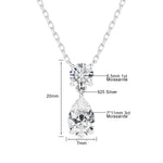 Trendy Lovers' Real 14k Gold Necklace Pear Cut Moissanite Diamond 3 Carat 7*11mm Wedding K gold Jewelery for Women Certified