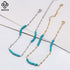 Rinntin 925 Sterling Silver Natural Turquoise Anklet with Butterfly Chain for Women Dainty Vintage Straps Jewelry SA85