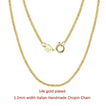 Rinntin 925 Sterling Silver Italian Handmade 1.2/1.6/2.0mm Chopin Chain Necklace for Women Fashion Basic Neck Chain Jewelry SC53