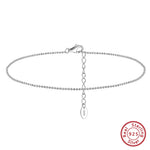 Rinntin 925 Sterling Silver Fish Lips Chain Anklet for Women Fashion Foot Bracelet Summer Sexy Silver Ankle Straps Jewelry SA33