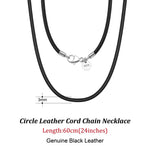 Rinntin Genuine Italian 2mm Brown Leather Cord Chain Necklace for Women Men with 925 Sterling Silver Clasp Trendy Jewelry SC62
