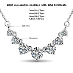 Smiles 7 Stones 2.8ct Mosanites Diamond Women's 925 Sterling Silver Necklaces Luxury Sparkling Fine Jewelry GRA Certificate