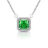8*8mm 2CT Trendy Fashion s925 Silver Color D Green Moissanite Classic Angle Wing Neckalce Charms Women Party Jewelry Gift