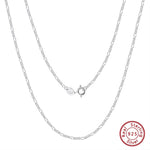 Rinntin Genuine Diamond-Cut 1.7mm Figaro Link Chain Necklace 925 Sterling Silver Simple Dainty Neck Chain Jewelry SC27