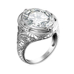 Genuine 925 Sterling Silver 14*18mm Oval Created Ruby Ring For Women Vintage Punk Birthday Stone Wedding Party Fashion Jewellery