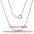 Rinntin Vintage 925 Sterling Silver Link Necklace Fashion Women Men Dainty Neck Chain Hip Hop Rhodium Neck Jewelry Gift SC21