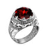 Vintage Rings For Men Genuine 925 Sterling Silver Male Ring 13*13mm Mystic Topaz Round Cut Stone Men's Jewelry Beautiful