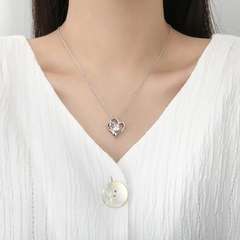 925 Sterling Silver Floral Clavicle Chain Necklace Sparkling Zircon Women's Pendant Necklace Birthday Party Gift Jewelry Gift
