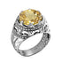 Vintage Rings For Men Genuine 925 Sterling Silver Male Ring 13*13mm Mystic Topaz Round Cut Stone Men's Jewelry Beautiful