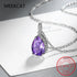 Pear Cut Created Blue Sapphire 925 Sterling Silver Water Drop Pendant Necklace Fashion Gemstone Jewelry For Women Party Gift