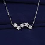 New Fashion 925 Sterling Silver Jewelry Round Zircon Pendants Necklaces Women Fine Semi Rhinestone Circle Clavicle Chain Choker