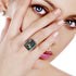 Kpop Ring For Women Real 925 Sterling Silver Punk Ring Mystic Rainbow Topaz Gemstones Wide Large Vintage Silver Jewelry