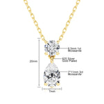 Trendy Lovers' Real 14k Gold Necklace Pear Cut Moissanite Diamond 3 Carat 7*11mm Wedding K gold Jewelery for Women Certified