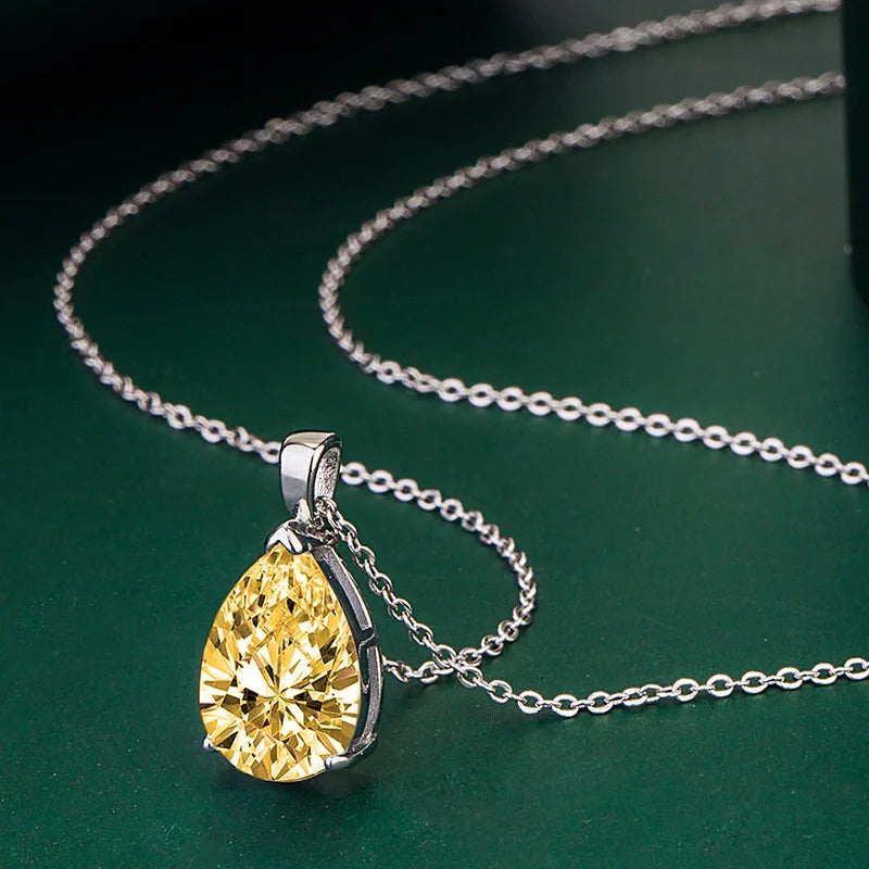 New 925 Sterling Silver Jewelry Elegant Feather Zircon Pendants Necklaces Women Fashion Exquisite Symbol CZ Wild Clavicle Chain
