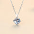 New 2ct Moissanite 925 Sterling Silver Necklace Pendant Chain Fine Jewelry for Woman Wedding Sparkling Classic Party Fashion
