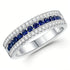 Newshe White and Blue Created Sapphire Rings for Women Half Eternity Wedding Band Cubic Zircon Party Ring