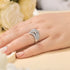 Newshe Full Moissanite Halo Pear Engagement Ring Bridal Set for Women Enhancer Wedding Band Wraps White Gold Plated Jewelry