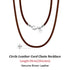 Rinntin Genuine Italian 2mm Brown Leather Cord Chain Necklace for Women Men with 925 Sterling Silver Clasp Trendy Jewelry SC62